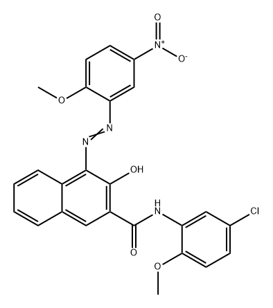 N-(5-chloro-2-methoxyphenyl)-3-hydroxy-4-[(2-methoxy-5-nitrophenyl)azo]naphthalene-2-carboxamide  구조식 이미지