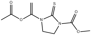 3-[1-(Acetyloxy)ethenyl]-2-thioxo-1-imidazolidinecarboxylic acid methyl ester 구조식 이미지