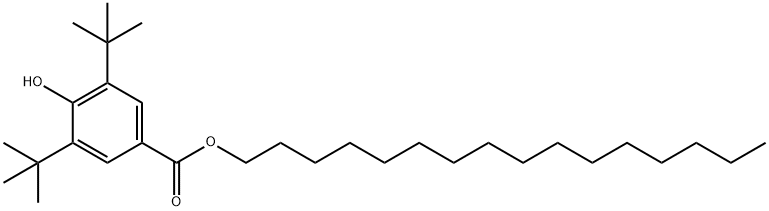 헥사데실 3,5-디-삼차뷰틸-4-하이드록시벤조산 구조식 이미지