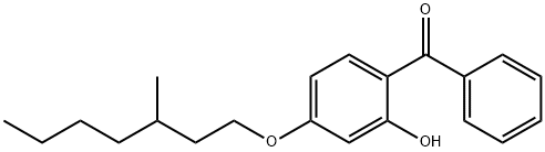 2-하이드록시-4-[(3-메틸헵틸)옥시]페닐페닐케톤 구조식 이미지