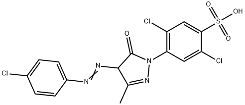 2,5-dichloro-4-[4-[(4-chlorophenyl)azo]-4,5-dihydro-3-methyl-5-oxo-1H-pyrazol-1-yl]benzenesulphonic acid Structure