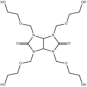 tetrahydro-1,3,4,6-tetrakis[(2-hydroxyethoxy)methyl]imidazo[4,5-d]imidazole-2,5(1H,3H)-dione       구조식 이미지