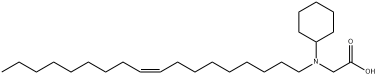 (Z)-N-cyclohexyl-N-9-octadecenylglycine 구조식 이미지
