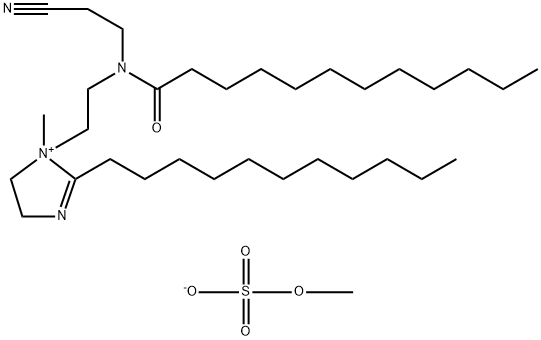 1-[2-[(2-cyanoethyl)(1-oxododecyl)amino]ethyl]-4,5-dihydro-1-methyl-2-undecyl-1H-imidazolium methyl sulphate Structure