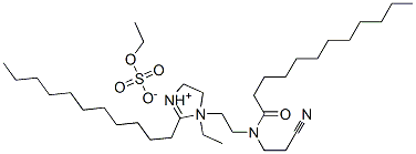 1-[2-[(2-cyanoethyl)(1-oxododecyl)amino]ethyl]-1-ethyl-4,5-dihydro-2-undecyl-1H-imidazolium ethyl sulphate Structure