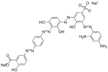 disodium 5-[[4-[[3-[[3-[(2,4-diaminophenyl)azo]-2-hydroxy-5-sulphonatophenyl]azo]-2,6-dihydroxyphenyl]azo]phenyl]azo]salicylate 구조식 이미지