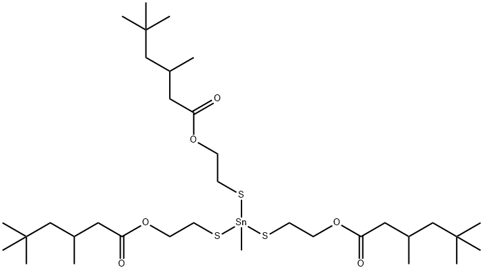 트리스(3,5,5-트리메틸헥산산)(메틸스탄닐리딘)트리스(티오-2,1-에탄디일)에스테르 구조식 이미지