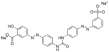disodium 5-[[4-[[[[4-[(3-sulphonatophenyl)azo]phenyl]amino]carbonyl]amino]phenyl]azo]salicylate 구조식 이미지