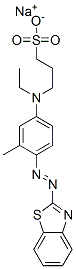 3-[[4-[(Benzothiazol-2-yl)azo]-3-methylphenyl]ethylamino]-1-propanesulfonic acid sodium salt 구조식 이미지