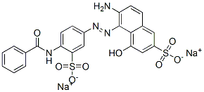 disodium 6-amino-5-[[4-(benzoylamino)-3-sulphonatophenyl]azo]-4-hydroxynaphthalene-2-sulphonate 구조식 이미지
