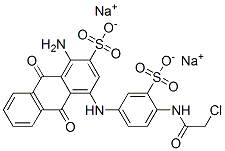 disodium 1-amino-4-[4-[(chloroacetyl)amino]-3-sulphonatoanilino]-9,10-dihydro-9,10-dioxoanthracene-2-sulphonate Structure