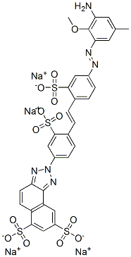 tetrasodium 2-[4-[2-[4-[(3-amino-2-methoxy-5-methylphenyl)azo]-2-sulphonatophenyl]vinyl]-3-sulphonatophenyl]-2H-naphtho[1,2-d]triazole-6,8-disulphonate Structure