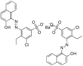 barium bis[3-chloro-4-ethyl-5-[(2-hydroxy-1-naphthyl)azo]benzenesulphonate] 구조식 이미지