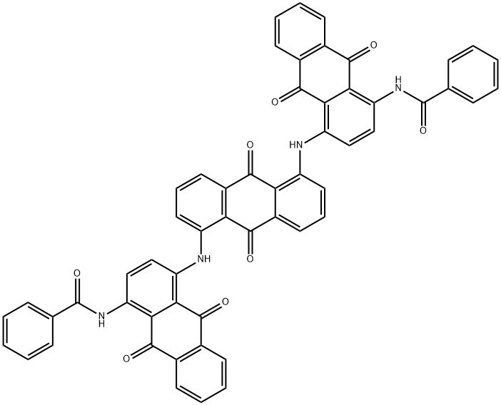 N,N'-[(9,10-dihydro-9,10-dioxoanthracene-1,5-diyl)bis[imino(9,10-dihydro-9,10-dioxoanthracene-1,4-diyl)]]bisbenzamide 구조식 이미지
