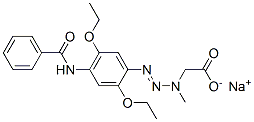 sodium [3-[4-(benzoylamino)-2,5-diethoxyphenyl]-1-methyl-2-triazenyl]acetate 구조식 이미지