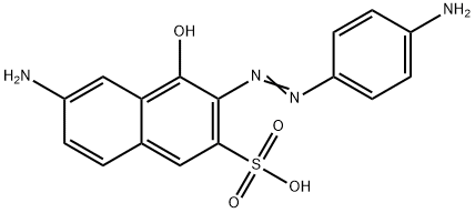 6-amino-3-[(4-aminophenyl)azo]-4-hydroxynaphthalene-2-sulphonic acid  구조식 이미지