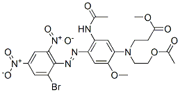 methyl N-[5-(acetylamino)-4-[(2-bromo-4,6-dinitrophenyl)azo]-2-methoxyphenyl]-N-[2-(acetoxy)ethyl]beta-alaninate Structure