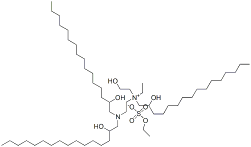 [2-[bis(2-hydroxyhexadecyl)amino]ethyl]ethyl(2-hydroxyethyl)(2-hydroxyhexadecyl)ammonium ethyl sulphate Structure