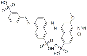 2-methoxy-6-sulpho-4-[[7-sulpho-4-[(3-sulphophenyl)azo]-1-naphthyl]azo]naphthalene-1-diazonium chloride 구조식 이미지