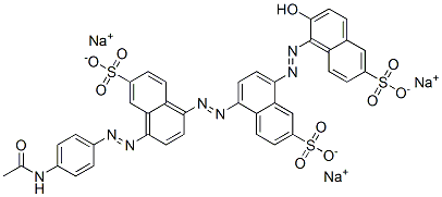 trisodium 5-[[4-[(4-acetamidophenyl)azo]-6-sulphonatonaphthyl]azo]-8-[(2-hydroxy-6-sulphonatonaphthyl)azo]naphthalene-2-sulphonate Structure
