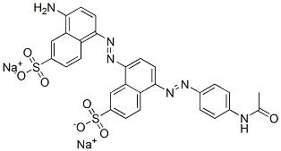disodium 5-[(4-acetamidophenyl)azo]-8-[(4-amino-6-sulphonatonaphthyl)azo]naphthalene-2-sulphonate Structure