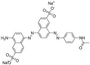 disodium 8-[(4-acetamidophenyl)azo]-5-[(4-amino-6-sulphonatonaphthyl)azo]naphthalene-2-sulphonate Structure