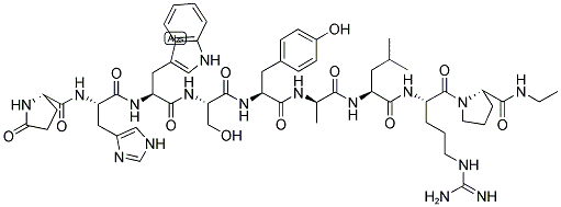 PYR-HIS-TRP-SER-TYR-D-ALA-LEU-ARG-PRO-NHET 구조식 이미지