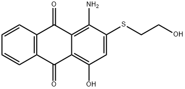 1-아미노-4-하이드록시-2-[(2-하이드록시에틸)티오]안트라퀴논 구조식 이미지