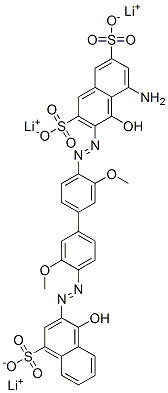 trilithium 5-amino-4-hydroxy-3-[[4'-[(1-hydroxy-4-sulphonato-2-naphthyl)azo]-3,3'-dimethoxy[1,1'-biphenyl]-4-yl]azo]naphthalene-2,7-disulphonate  구조식 이미지