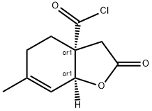 3a(4H)-Benzofurancarbonyl chloride, 2,3,5,7a-tetrahydro-6-methyl-2-oxo-, cis- (9CI) 구조식 이미지