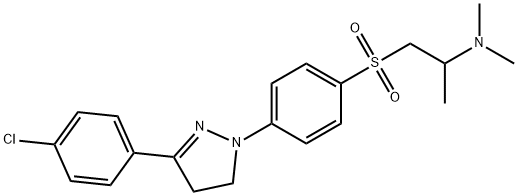 2-[[4-[3-(4-chlorophenyl)-4,5-dihydro-1H-pyrazol-1-yl]phenyl]sulphonyl]-N,N-dimethyl-1-methylethylamine 구조식 이미지