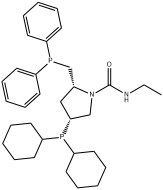 (2R,4R)-1-ETHYLCARBAMOYL-4-(DICYCLOHEXYLPHOSPHINO)-2-[(DIPHENYLPHOSPHINO)METHYL]PYRROLIDINE Structure