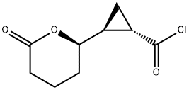 Cyclopropanecarbonyl chloride, 2-[(2R)-tetrahydro-6-oxo-2H-pyran-2-yl]-, (1S,2S)- (9CI) Structure