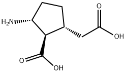 Cyclopentaneacetic acid, 3-amino-2-carboxy-, (1R,2R,3R)- (9CI) Structure