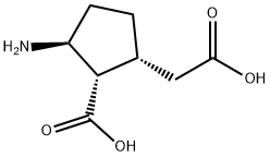 Cyclopentaneacetic acid, 3-amino-2-carboxy-, (1R,2S,3S)- (9CI) 구조식 이미지