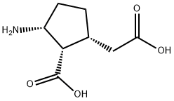 Cyclopentaneacetic acid, 3-amino-2-carboxy-, (1R,2S,3R)- (9CI) 구조식 이미지