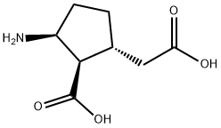 Cyclopentaneacetic acid, 3-amino-2-carboxy-, (1R,2R,3S)- (9CI) Structure