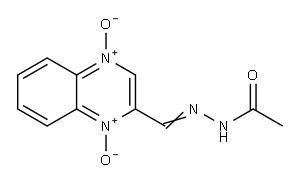 1-ACETYL-2-(2-QUINOXALINYLMETHYLENE)HYDRAZINE1,4-DIOXIDE 구조식 이미지
