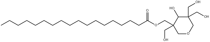 Octadecanoic acid [[tetrahydro-4-hydroxy-3,5,5-tris(hydroxymethyl)-2H-pyran]-3-yl]methyl ester 구조식 이미지