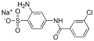 나트륨2-아미노-4-(3-클로로벤즈아미도)벤젠설포네이트 구조식 이미지