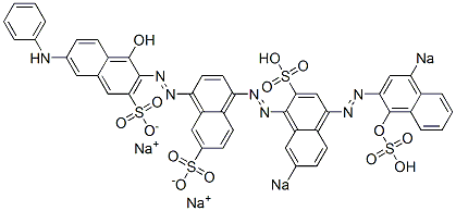 1'-Hydroxy-4-[[4-[(1-hydroxy-4-sodiosulfo-2-naphthalenyl)azo]-7-sodiosulfo-1-naphthalenyl]azo]-6'-phenylamino[1,2'-azobisnaphthalene]-3',7-disulfonic acid disodium salt 구조식 이미지