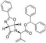 Diphenylmethyl (2R)-3-methyl-2-[(1R,5S)-3-phenyl-7-oxo-4-oxa-2,6-diazabicyclo[3,2,0]hept-2-en-6-yl]-3-butenoate Structure