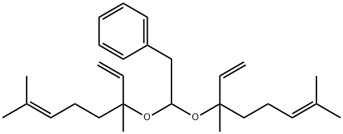 [2,2-bis[(1,5-dimethyl-1-vinyl-4-hexenyl)oxy]ethyl]benzene Structure