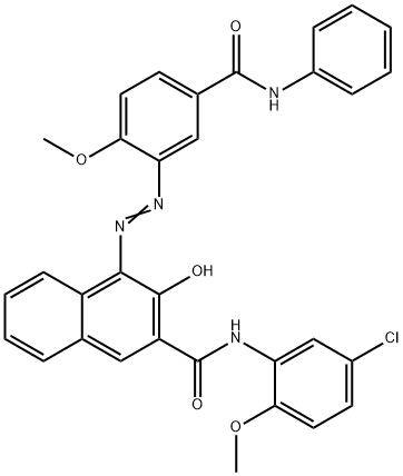 N-(5-클로로-2-메톡시페닐)-3-하이드록시-4-((2-메톡시-5-((페닐 아미노)카보닐)페닐)아조)-2-카르 복사 미드 구조식 이미지
