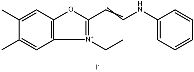 3-ethyl-5,6-dimethyl-2-[2-(phenylamino)vinyl]benzoxazolium iodide 구조식 이미지