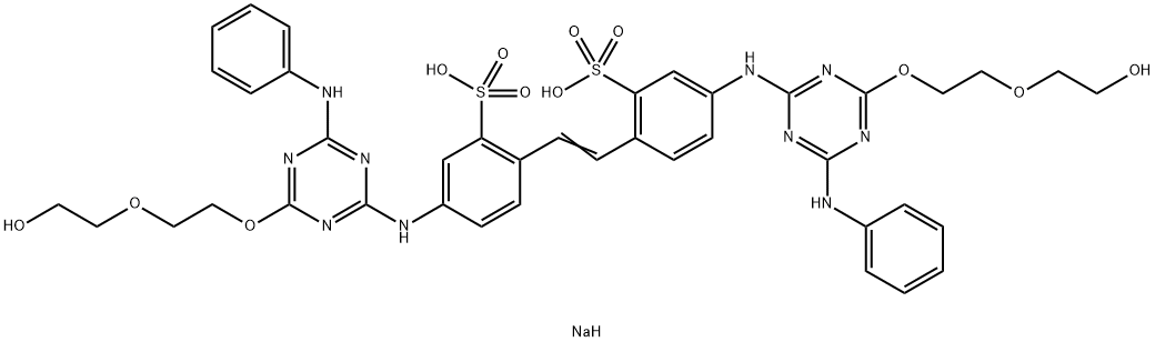 disodium 4,4'-bis[[6-anilino-4-[2-(2-hydroxyethoxy)ethoxy]-1,3,5-triazin-2-yl]amino]stilbene-2,2'-disulphonate 구조식 이미지