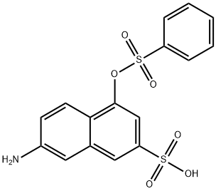 7-Amino-4-[(phenylsulfonyl)oxy]-2-naphthalenesulfonic acid 구조식 이미지