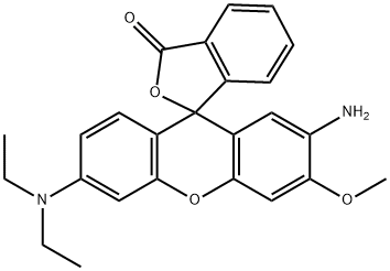 2'-amino-6'-(diethylamino)-3'-methoxyspiro[isobenzofuran-1[3H],9'-[9H]xanthene]-3-one 구조식 이미지