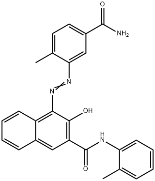 4-[[5-(aminocarbonyl)-2-methylphenyl]azo]-3-hydroxy-N-(2-methylphenyl)naphthalene-2-carboxamide 구조식 이미지