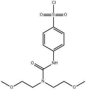 4-[3,3-Bis(2-methoxyethyl)ureido]benzenesulfonyl chloride Structure